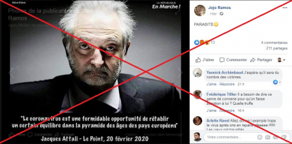 Formidable Opportunite Non Jacques Attali N A Jamais Tenu Ces Propos Sur Le Coronavirus Dans Le Point Factuel